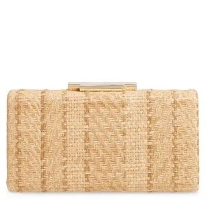 Nordstrom Straw Woven Clutch (with shoulder chain)